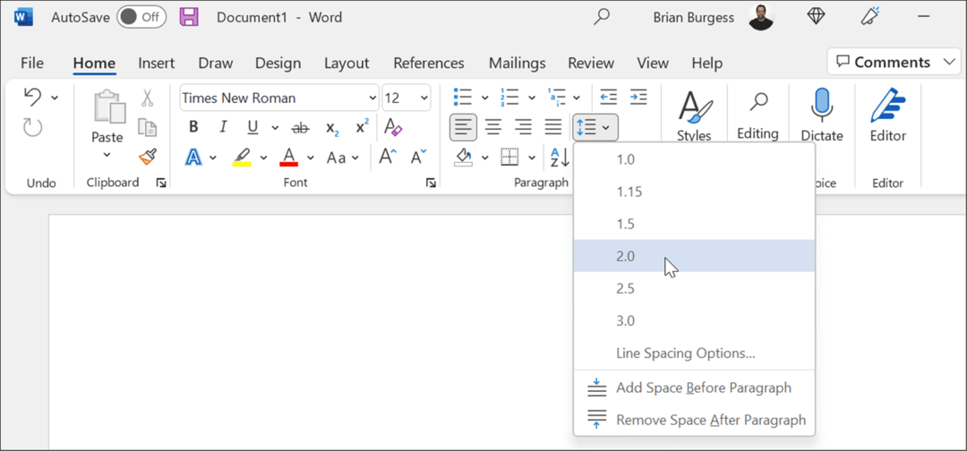 atstarpes izmantojiet mla formātu programmā Microsoft Word