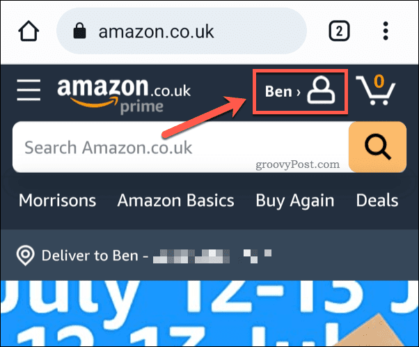 Pieskarieties Amazon profila ikonai