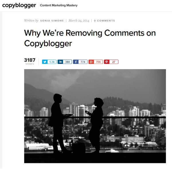 copyblogger noņēma komentārus