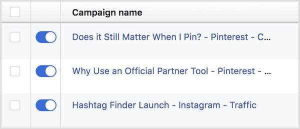 facebook reklāmu kampaņas nosaukšanas prakse