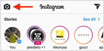 Instagram Live kameras ikona