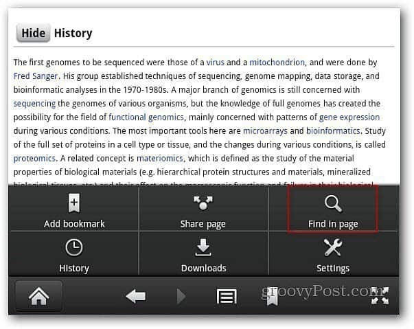 Kindle Fire zīda pārlūks: meklējiet specifisku tekstu tīmekļa vietnē