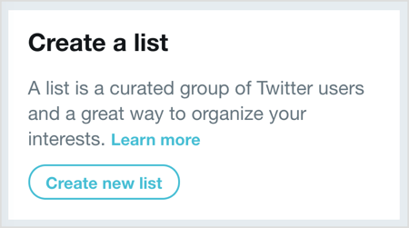 Noklikšķiniet uz Izveidot jaunu sarakstu un pēc tam atlasiet lietotājus, kurus vēlaties pievienot savam Twitter sarakstam.