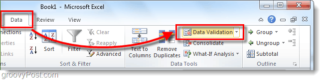 Padomi, kā pievienot nolaižamos sarakstus un datu validāciju Excel 2010 izklājlapām