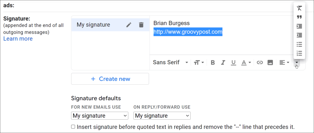 kā nomainīt parakstu pakalpojumā gmail