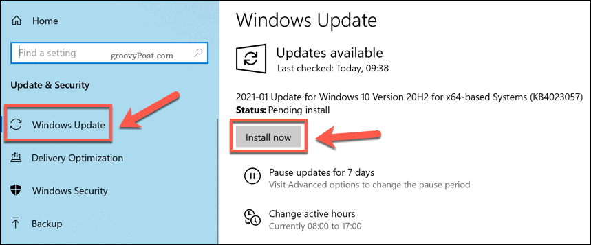 Jaunu Windows atjauninājumu instalēšana