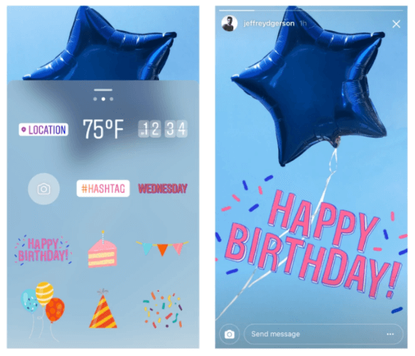 Instagram atzīmē vienu Instagram Stories gadu ar jaunām dzimšanas dienas un svētku uzlīmēm.