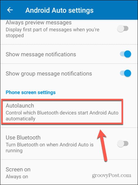 Android automātiskās palaišanas iestatījumi