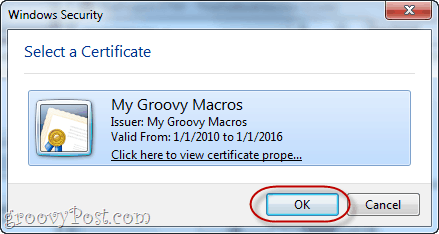 Office 2010 izveidojiet pašparakstītu digitālo sertifikātu