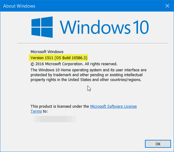 Windows 10 versija 1511