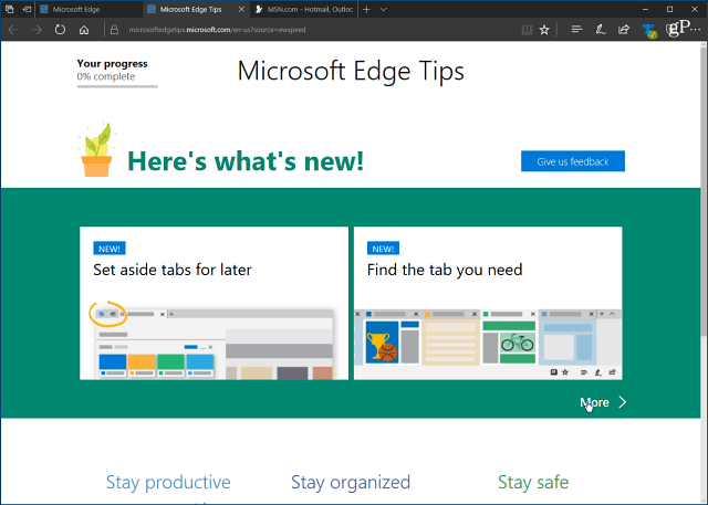 Windows 10 atspējojiet kaitinošās Microsoft Edge “Pirmās palaišanas” sveiciena lapu