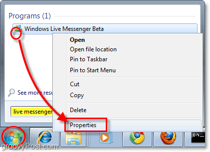 Tiešsaistes Messenger ievietošana Windows 7 sistēmas teknē