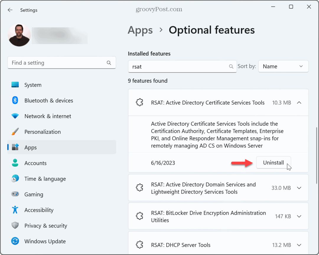 Instalējiet RSAT operētājsistēmā Windows 11