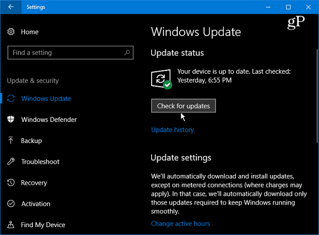 1 Windows 10 pārbaudiet, vai nav atjauninājumu