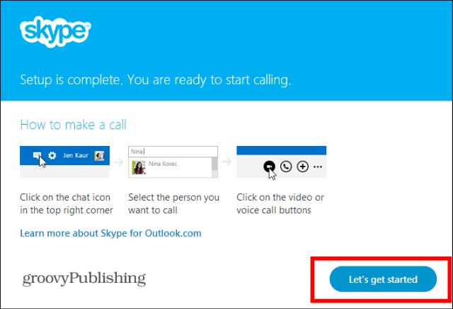 Skype HD Outlook instalētā spraudņa sākšana