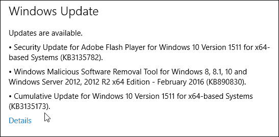 Windows 10 kumulatīvais atjauninājums KB3135173 Build 10586.104 pieejams tagad