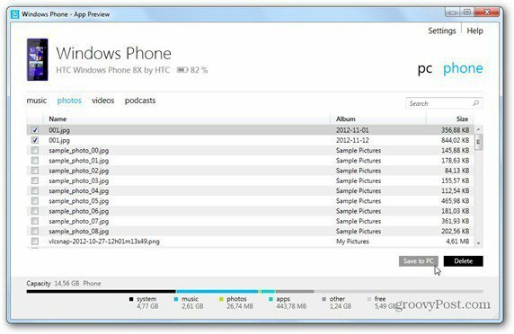 Windows Phone 8 Windows Phone lietotnes sinhronizācija ar datoru
