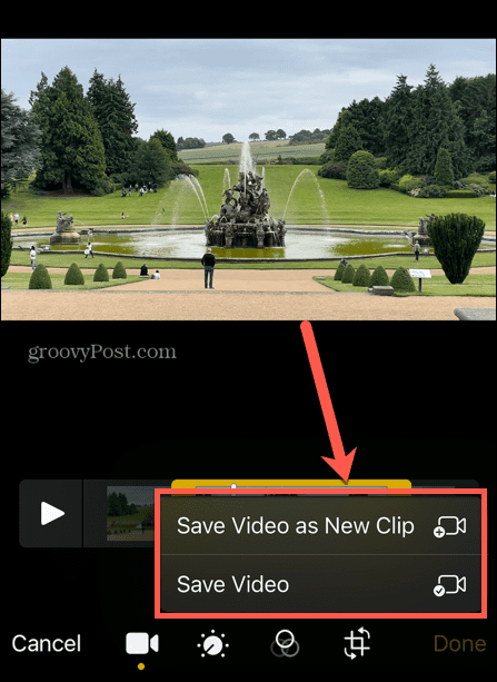 iphone saglabājiet video kā jaunu klipu