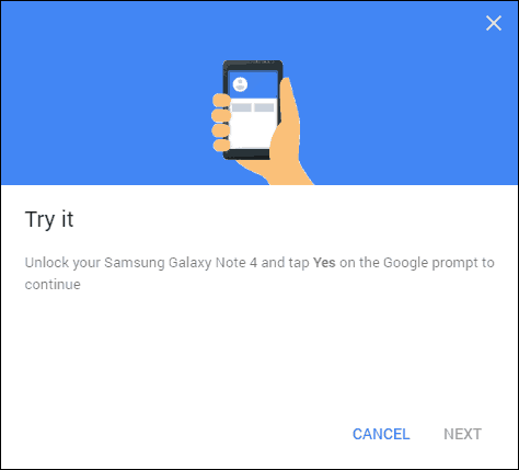 Google divpakāpju verifikācijas mēģinājums
