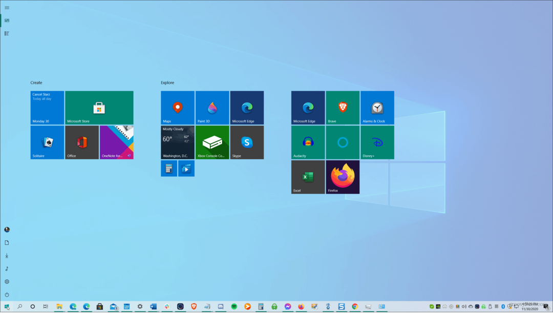 Kā padarīt Windows 10 sākuma izvēlni pilnekrāna
