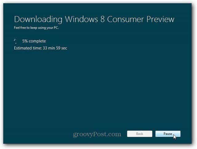 Windows 8 jaunināšanas instalēšana tīmeklī