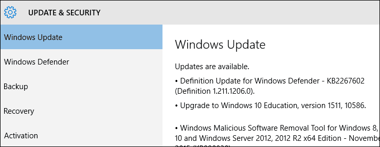 Piespiest Windows 10 atjauninājumu piegādāt novembra atjauninājumu