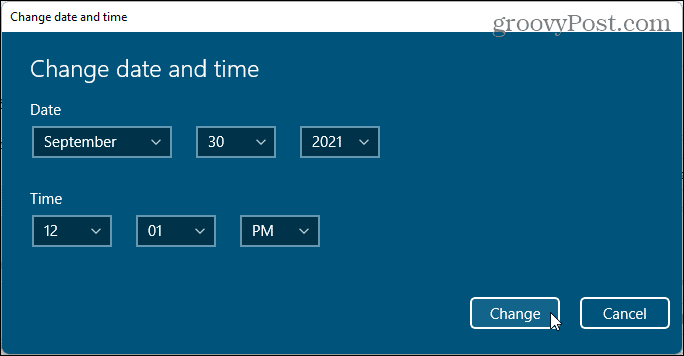 Mainiet datuma un laika dialoglodziņu sistēmā Windows 11