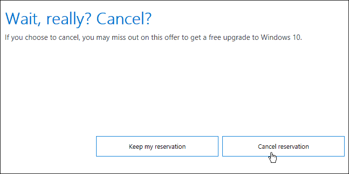 Kā atcelt Windows 10 jaunināšanas rezervāciju