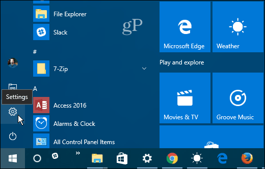 1 Iestatījumi Windows 10 Start
