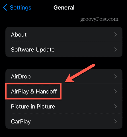 iphone airplay un handoff iestatījumi