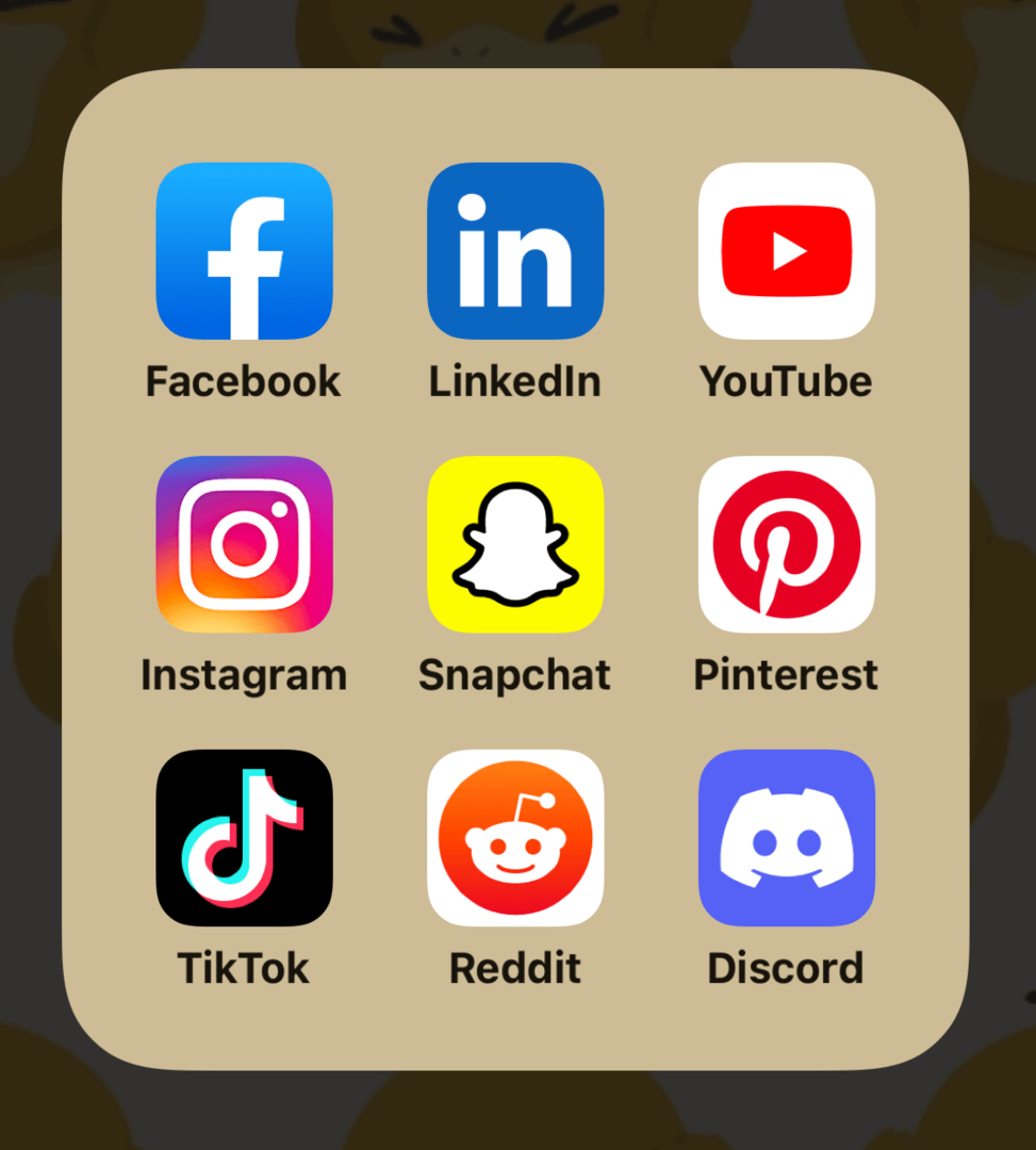 ikonu attēls lielākajām sociālo mediju platformām