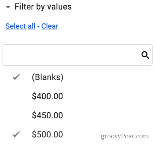 Vērtības filtrs