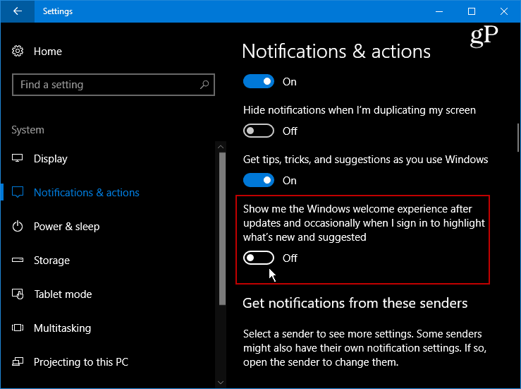 Slēpiet kaitinošo Windows 10 sveiciena ekrānu pēc atjauninājumiem