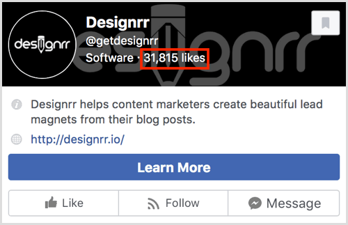 Fanu skaits ir šī Facebook lapas priekšskatījuma augšdaļā.