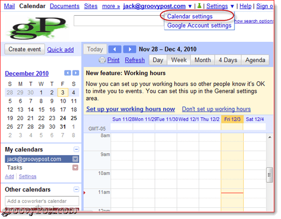 Sinhronizējiet Google kalendāru ar programmu Outlook 2010
