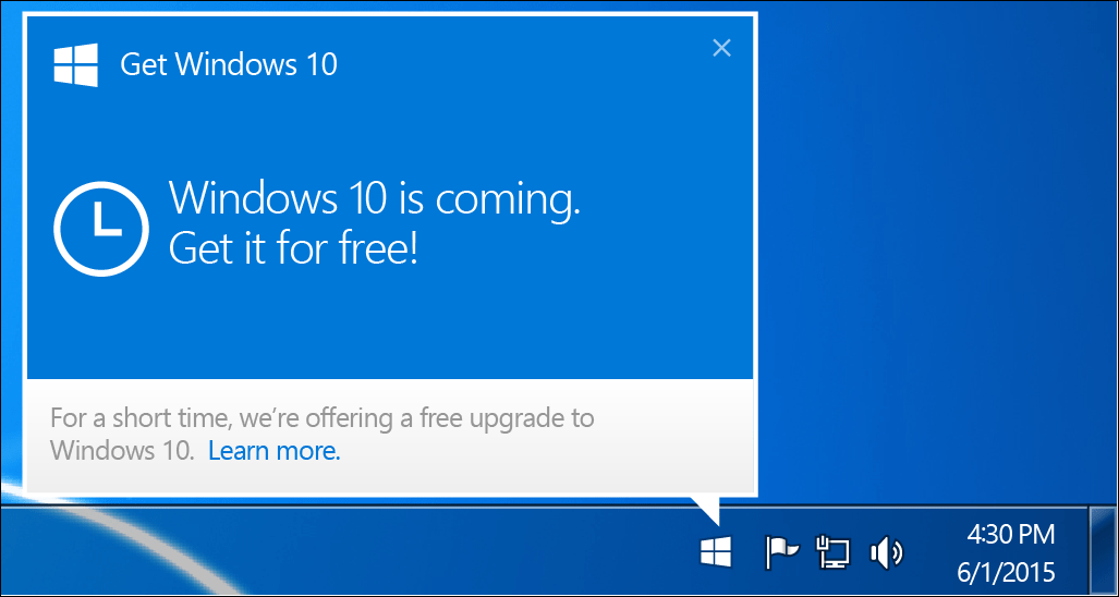Microsoft noņem Windows 10 jaunināšanas paziņojuma noņemšanu