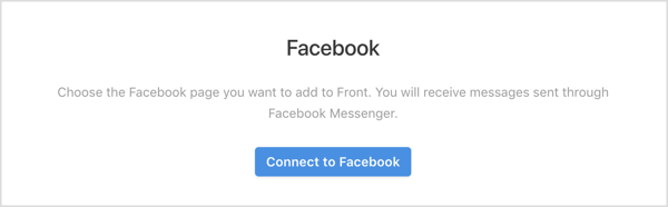 Lietotnē Front noklikšķiniet uz pogas Savienot ar Facebook.