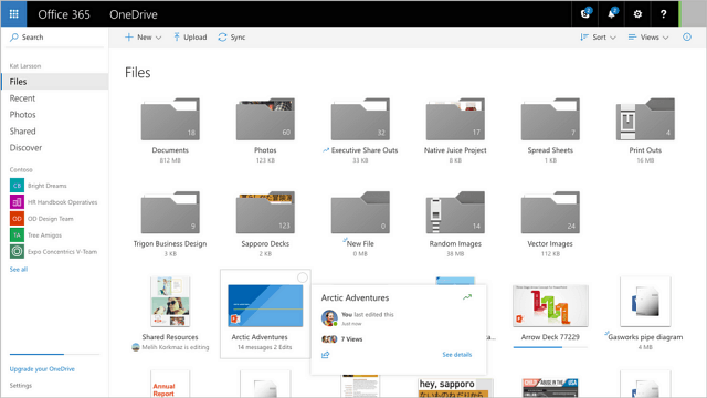 Microsoft OneDrive atjaunināšana ar uzlabotām lietotāja saskarnes un koplietošanas opcijām