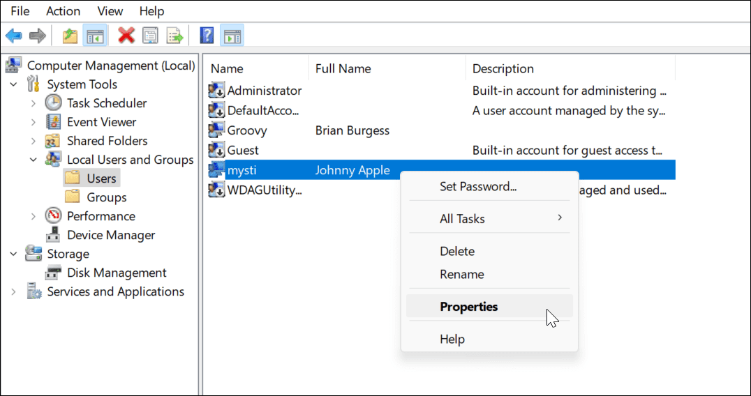 Īslaicīgi atspējojiet kontu operētājsistēmā Windows 11