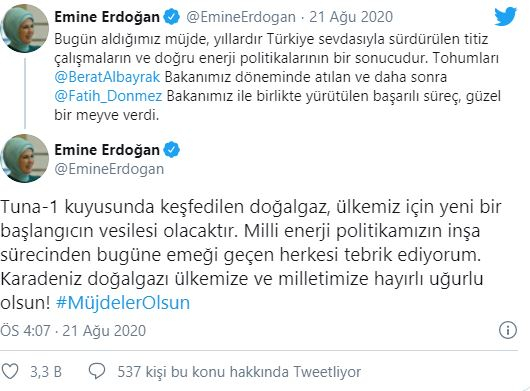 Emine Erdogan dalīšanās