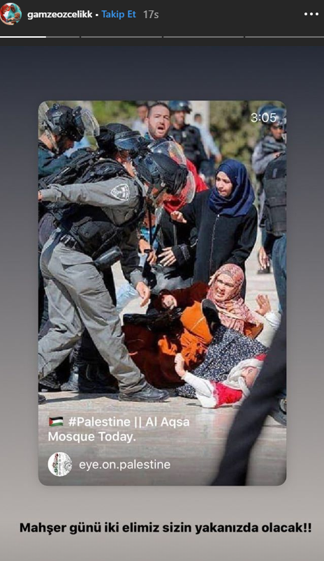 Spēcīga reakcija no Izraēlas palestīniešu uzbrukumiem Gamze Özçelik!