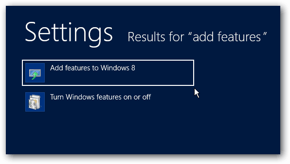 Pievienojiet Windows 8 funkcijas