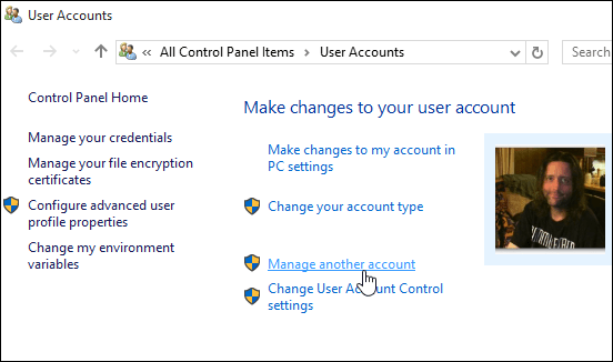 2 Pārvaldiet citu kontu Windows 10