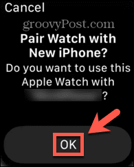 Apple Watch apstipriniet savienošanu pārī