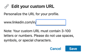 Rediģējiet savu LinkedIn URL, 2. darbība.