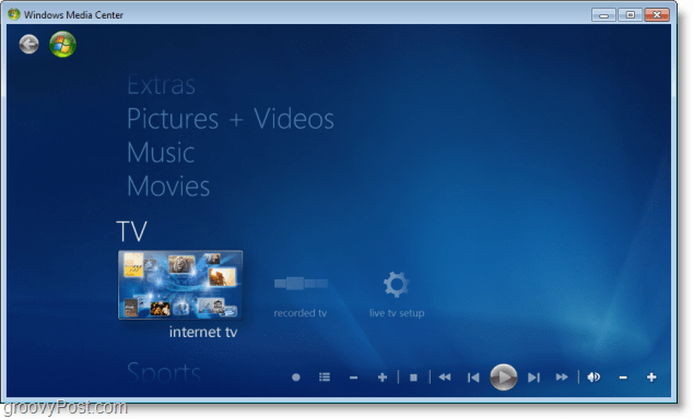 Windows 7 multivides centrs - interneta TV tagad darbojas!
