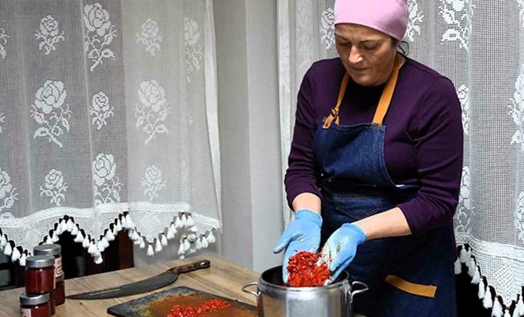 Sievietes no Bilecik gatavoja ievārījumu no Çukurören reģistrētajiem asajiem pipariem: saldākā sāpju forma!
