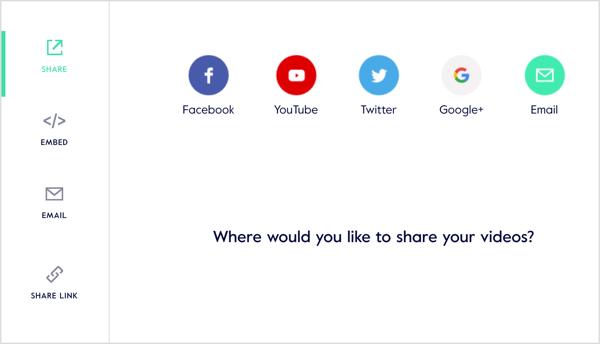 Dalieties ar savu videoklipu sociālajos tīklos, izveidojiet koplietojamu saiti, nosūtiet to pa e-pastu vai iegult savā vietnē.