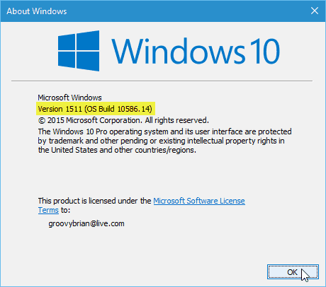 Windows 10 atjaunināšanas versija