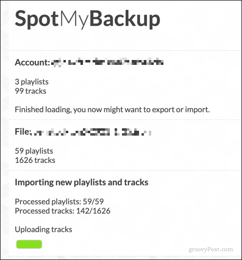 Atskaņošanas sarakstu pārsūtīšana uz Spotify, izmantojot SpotMyBackup